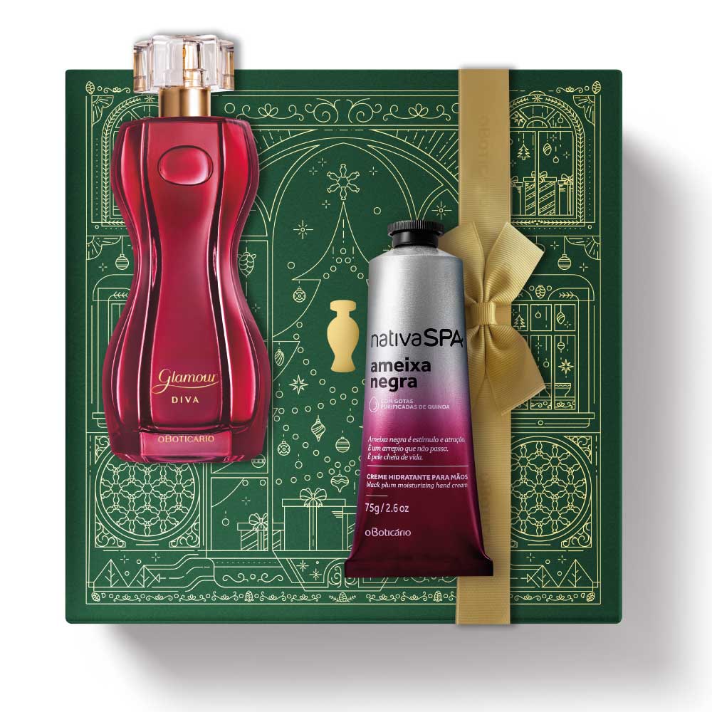 Cofanetto regalo di Natale: profumo Glamour Diva + Black Plum