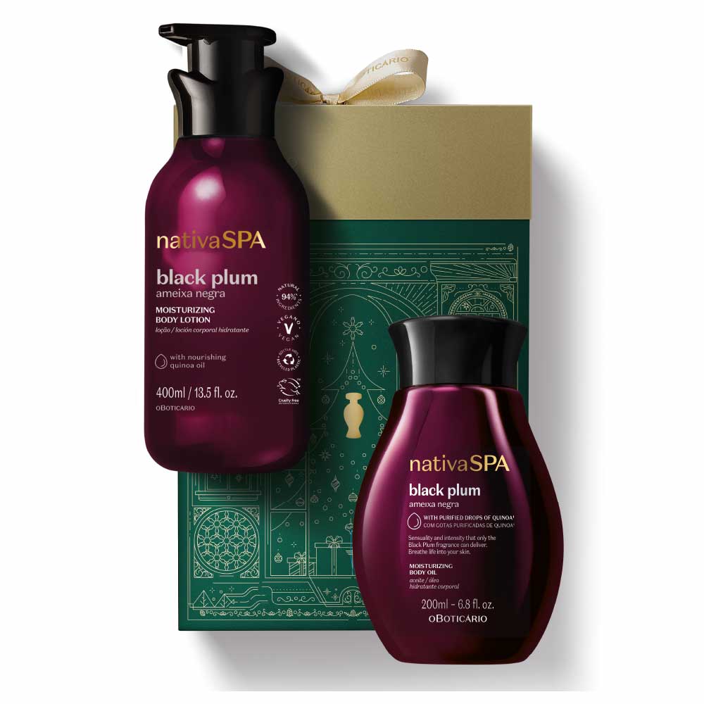 Set regalo di Natale alla prugna nera di Nativa Spa