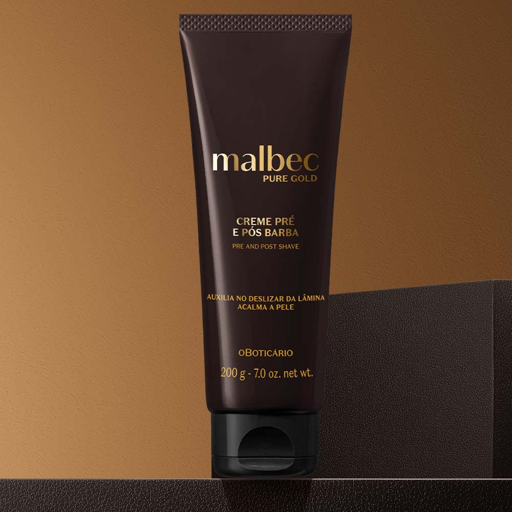 Malbec Pure Gold Crema pre e post rasatura, 200 g
